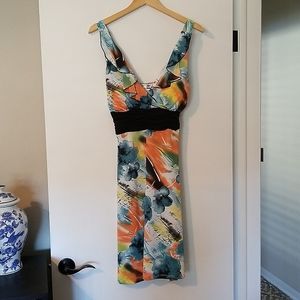 Abstract floral print dress